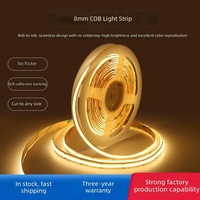 Bande lumineuse LED COB de 8 mm de large, 24 V, CRI90 élevé, ultra-lumineuse, sans scintillement, auto-adhésive, flexible, ruban lumineux linéaire, puce personnalisée