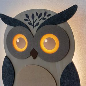 Decoración de Pared de Madera Nórdica para Cuarto Infantil con Luz, Lámpara de Pared Decorativa con Forma de Búho, Funciona con Pilas AA, Interruptor de Cable para Jalar, para Habitación Infantil - Product Image 6