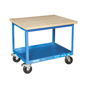 Fervi C009 Carro de dos niveles con tapa de madera, capacidad de 150kg - Product Image 1