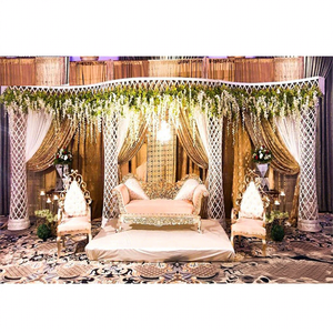 Open Style Crystal Pillar Wedding <b>Stage</b> Setup Tamil Grand Wedding Ceremony <b>Stage</b> Decor Tamil Wedding Reception <b>Stage</b> - Product Image 1