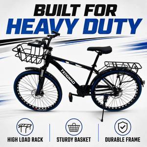 Vélo Enfant Tout-Terrain 20 <span class=keywords><strong>Pouces</strong></span> Noir en Acier Carbone Haute Résistance avec Panier Avant et Porte-Bagages Arrière pour Livraison Rapide – Vente en Gros - Product Image 4