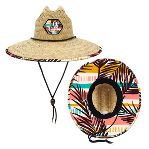 Bán Buôn Tùy Chỉnh Tự Nhiên Mũ Rơm Thêu Biểu Tượng Mặt Trời Mũ Ngoài Trời Bãi Biển Nhân viên Cứu Hộ Mũ Rơm - Product Image 3