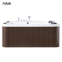Baignoire autoportante rectangulaire moderne pour intérieur, avec fonction massage, en acrylique portable, drain intégré, écologique, garantie 5 ans, facile à nettoyer