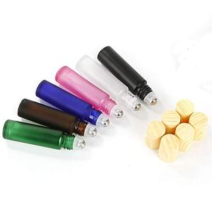 Hot Sale 5ml 10ml 15ml <b>Roll</b> <b>on</b> Bottle Bamboo Cap Roller Ball Glass Bottle for Essential <b>Oils</b> clear Frosted Glass Roller Bottle - Product Image 4