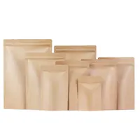320 microns ज़िप ताला खाद्य पैकेजिंग बैग कस्टम क्राफ्ट पेपर एल्यूमीनियम पन्नी थैली खड़े हो जाओ के लिए पैकिंग बैग नाश्ता चावल पागल