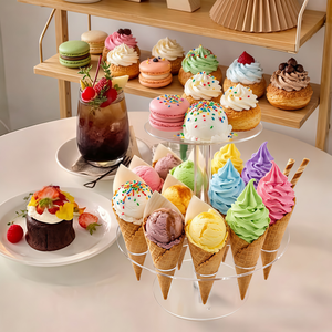 Rak <span class=keywords><strong>Display</strong></span> Es Krim Transparan Dua Lapis dengan Banyak Kompartemen Kokoh, Wajib Dimiliki untuk Toko Dessert & Kafe - Product Image 2
