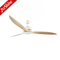 1stshine ventilateur de plafond led 230v 64 pouces moteur cc simple bois massif 3 pales ventilateur de plafond décoratif avec lumière