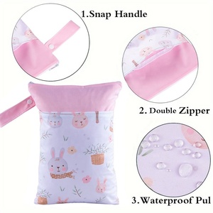 VENTE FLASH 50% Sac fourre-tout en polyester imperméable réutilisable Séparation sec/humide <span class=keywords><strong>Organisateur</strong></span> de produits pour bébé avec motif imprimé pour un usage domestique - Product Image 2