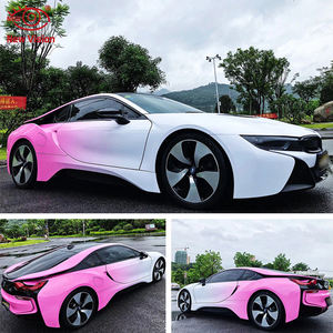 فيلم فينيل جديد لتغليف السيارات بنمط التمويه الأبيض والوردي، ملصقات لامعة بلون الورد الوردي واللاتيه، فيلم فينيل متغير اللون - Product Image 5