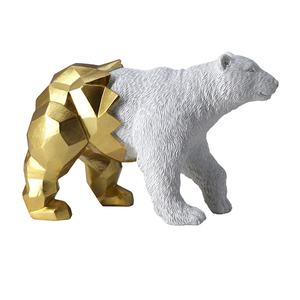 Personalizzato nuova mietitrebbia realistico e geometria resina orso polare scultura figurina poliresina orso polare statua per la decorazione domestica - Product Image 1