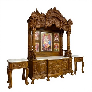 Large Teak Wooden Temple Manufacturer in India Customized Big SIze Handmade Berma TeaK Wood <b>Mandir</b> For Puja Room Temples Home - Product Image 6