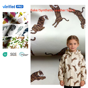 Pelle Sintetica Stampata Senza PFAS per Bambini, Tessuto Antivento con Stampa Scimmia e <span class=keywords><strong>Leopardo</strong></span> per Poncho - Product Image 1