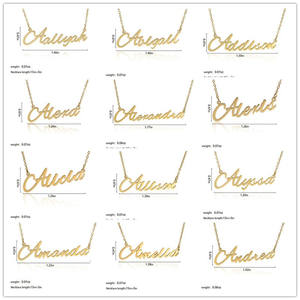 थोक स्टेनलेस स्टील सोना मढ़वाया कस्टम नाम एला एलिजाबेथ क्लेयर नियति हार जहाज के लिए तैयार उत्पाद के गहने उपहार - Product Image 6