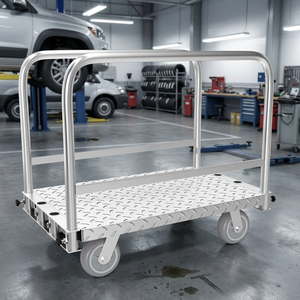 <span class=keywords><strong>Carrito</strong></span> 2 en 1 para Paneles, Plataforma Rodante de Carga Pesada para Madera, Paneles de Yeso y Colchones, Carretilla de Acero - Product Image 2