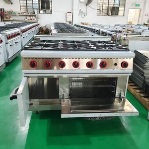 Cuisinière à gaz professionnelle robuste à 6 brûleurs en acier inoxydable, four à gaz indépendant, cuisinière à gaz certifiée CE pour restaurant - Product Image 4
