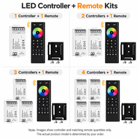 Kit de Contrôleur de Bande LED RF 2,4 GHz BTF-LIGHTING avec Télécommande 4 Zones DC5V 12V 24V Variateur PWM pour DIM CCT RGB RGBW RGBCCT