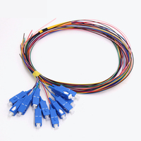 Cable de empalme de red de telecomunicaciones FTTH ODF con conector SC UPC LSZH de 0.9mm, monomodo, G652D G657A1, paquete de 12 fibras ópticas