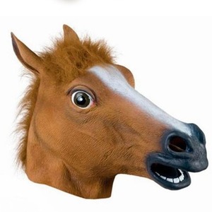 Masque intégral en latex tête de cheval, accessoires animés, décoration pour fête d'Halloween, pour adultes et enfants, vente en gros - Product Image 2