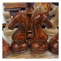 Pièces d'échecs personnalisées Ajedrez, jeu d'échecs de luxe en bois d'ébène et d'olivier tunisien, plateau de jeu en bois, ensemble d'échecs