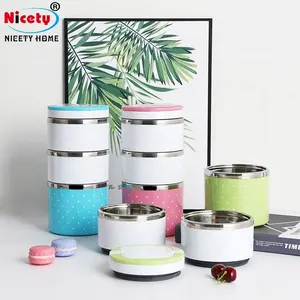 Contenitori per alimenti termici impilabili riutilizzabili a 3 livelli lunch bento box tiffin lunch box con 3 strati