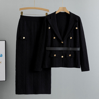 Ensemble deux pièces tricoté de haute qualité pour femme, coupe ample, avec ceinture et manches longues, idéal pour les trajets quotidiens décontractés