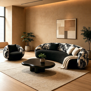 Sofá de Tela Curvo Minimalista de Estilo Moderno, de Una Plaza, Multifuncional, para Salas de Estar, Apartamentos Pequeños, Salones de Belleza y Hoteles - Product Image 3