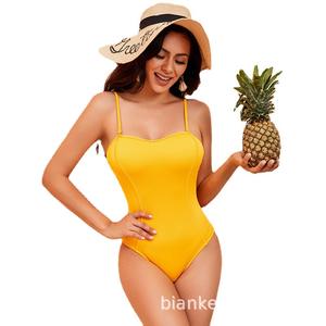Maillot de bain de fitness une pièce élégant pour femmes européennes et américaines, vêtements de plage écologiques et respirants, motif solide imprimé, grande taille - Product Image 1