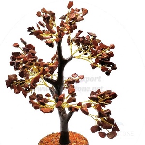 Vente en gros de haute qualité de jaspe rouge fait à la main cristal énergie arbre Figurine Inde pour Feng Shui collection mariage décoration de la maison - Product Image 5
