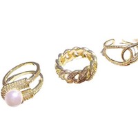 Bague de luxe tendance plaquée or avec zircon CZ, mélange de pierres précieuses, élégante, pour femmes, zircon irrégulier, ouverture réglable