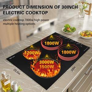 Bouton de contrôle haut de gamme 7800W hybride 4 brûleurs cuisinière avec 4 zones cuisinière électrique plaque de cuisson en céramique <span class=keywords><strong>Vitro</strong></span> intégrée - Product Image 3