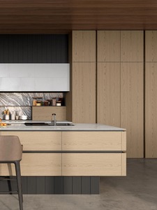Mueble de Cocina Moderno de Roble con Puertas de Madera Maciza y Superficie Fácil de Limpiar para Uso Público - Product Image 3