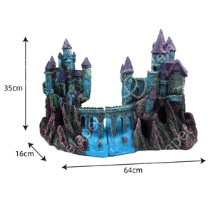 Aquarium Landschaft Fisch Höhle Felsen Dekoration mit Pflanzen für Aquarium Ornamente, Aquarium Ornament Aquatic Caves Hide Hut - Product Image 5