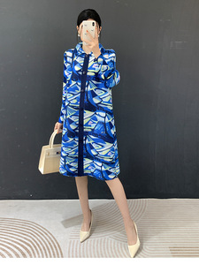 Chemise plissée Miyake à col et manches longues, coupe ample et décontractée, imprimée, style occidental, pour femme, vente en gros en ligne, collection PY 2026 - Product Image 5