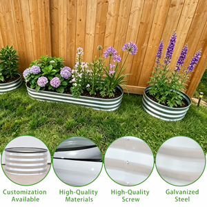 Circular Modular Galvanized Steel Raised Garden Bed Corrugated <b>Large</b> Outdoor Metal Rustproof Heavy Duty Easy-to-assemble <b>Planter</b> - Product Image 3