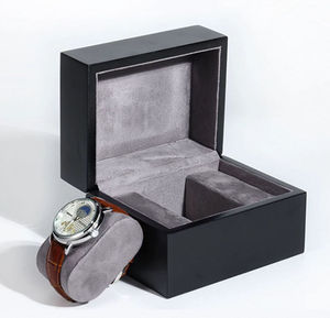 Luxury Accept Custom Logo Black Wood Watch Display <b>Box</b> <b>for</b> <b>Presenting</b> Watches As an Elegant Gift Case - Product Image 4