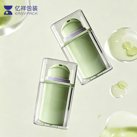 Flacon pompe sans air transparent avec logo personnalisé, vide, pour fond de teint 50g, emballage cosmétique carré en plastique, vente en gros