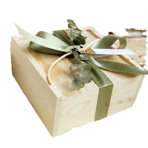 Caja de regalo de madera rectangular hecha a mano, caja de embalaje artesanal para recuerdo de boda, tamaño y grosor personalizables - Product Image 5