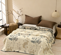 Couverture de lit jacquard en chanvre écologique quatre saisons Jacquard Floral Vine 200cm*230cm