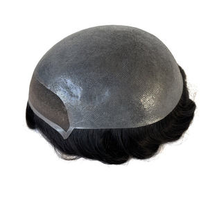 Prothèse capillaire pour <span class=keywords><strong>homme</strong></span> en dentelle suisse avec ligne de <span class=keywords><strong>cheveux</strong></span> invisible, dos en peau fine, densité bio extra légère, petits nœuds, 32 mm - Product Image 5