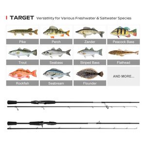 NOEBY 24T fibre de carbone longue filature coulée pêche basse d'eau douce tige - Product Image 6