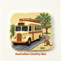Aimant de réfrigérateur personnalisé en polyrésine, tram vintage de Melbourne, Australie, scène de coucher de soleil, souvenir touristique en résine, cadeau de collection de voyage