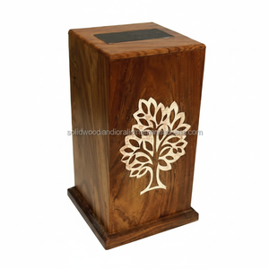 Urnes en bois professionnelles adultes de cendres humaines soutenant des urnes en bois personnalisées - Product Image 1