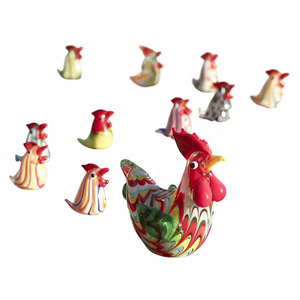 Ornements animaux créatifs en perles de <span class=keywords><strong>verre</strong></span> colorées, motif poussin et coq, pour salon, marque C Casting - Product Image 3