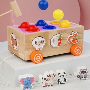 Juego de Bloques de Madera Montessori con Ruedas para Niños y Niñas, Cubo de Actividades 3 en 1 - Product Image 1