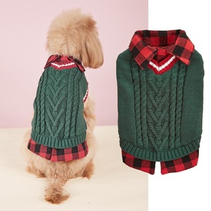 Camicetta a quadri a collo alto maglioncini abiti firmati per Mini <span class=keywords><strong>cani</strong></span> <span class=keywords><strong>Pug</strong></span> - Product Image 3