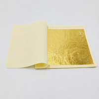 Feuilles d'or pur comestibles 24 carats 8*8CM pour la décoration de pâtisseries, gâteaux et aliments
