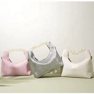 Monederos y bolsos de mujer con cadena de perlas satinadas de alta calidad personalizados, bolsos de hombro tipo bandolera de moda de lujo para mujer - Product Image 6