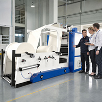 Petite ligne de production entièrement automatique de mouchoirs en papier, machine de découpe, d'embossage et de pliage de papier toilette, Afrique du Sud, France