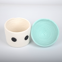 Panier de rangement pliable en corde de coton 100% tressée, spécialement conçu pour les enfants, mignon et pratique pour ranger les jouets ou les crayons
