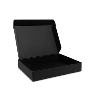 스팟 양면 검정 골판지 항공기 상자 소배치 인쇄 로고 브론징 의류 선물 상자 종이 상자
